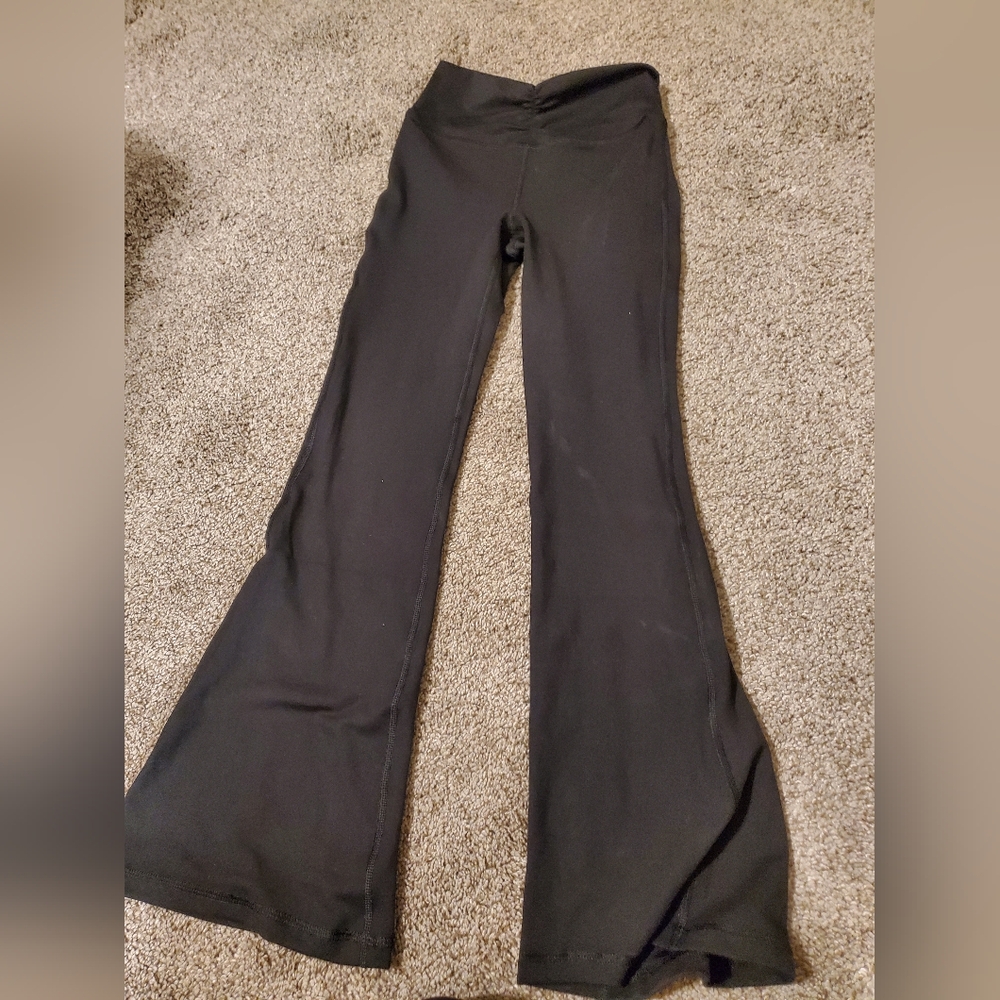 Girls Flare Leggings In Black Size 7/8